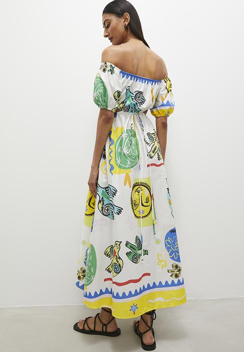 Superbalist - Bardot fit & flare midi dress - scarf face print