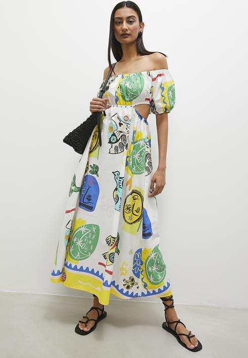 Superbalist - Bardot fit & flare midi dress - scarf face print