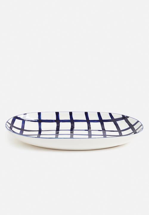 Urchin Art - Criss long platter - blue
