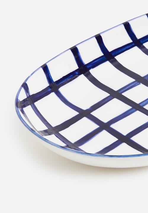Urchin Art - Criss long platter - blue
