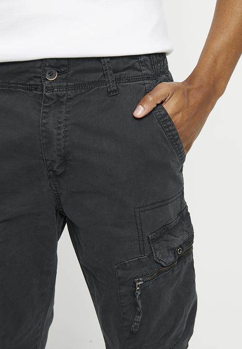 basicthread - Sira peached finished cargo utility pants - gun metal