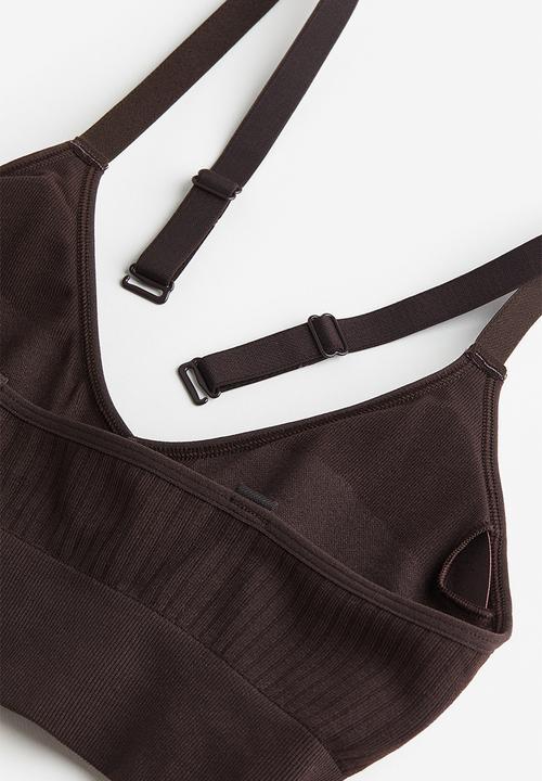 H&M - Drymove™ medium support sports bra - dark brown