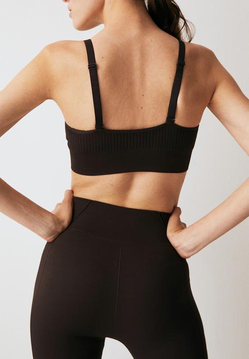 H&M - Drymove™ medium support sports bra - dark brown