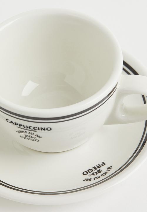 H&M - Cappuccino cup and saucer - white/black