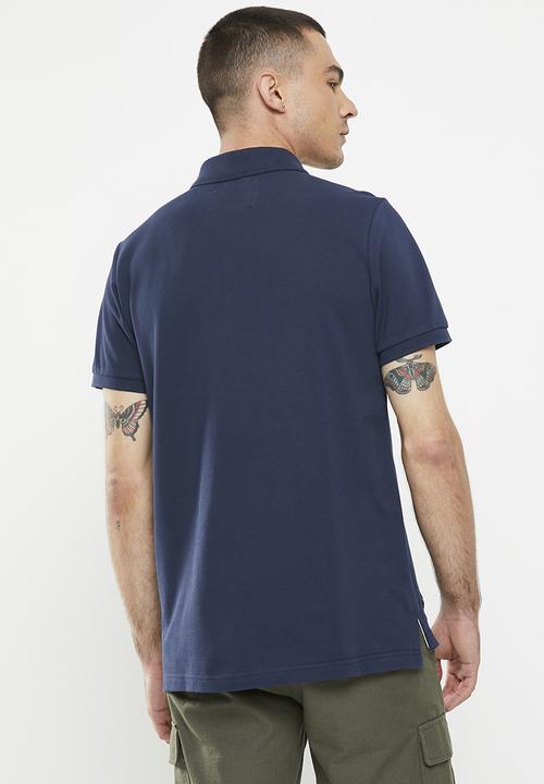 Aca Joe - Mens Aca Joe Pique Regular Fit Logo Embroidery Golfer - Dress Blue
