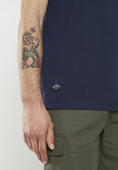 Aca Joe - Mens Aca Joe Pique Regular Fit Logo Embroidery Golfer - Dress Blue