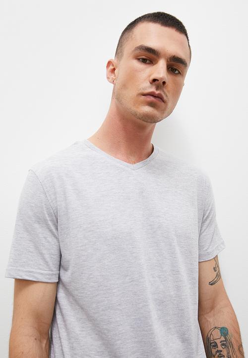 Superbalist - 2 Pack dean bci v-neck tees - black / grey melange