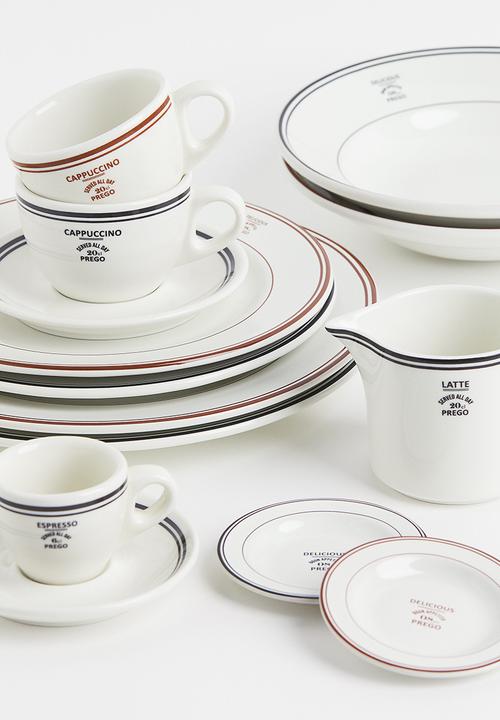 H&M - Espresso cup and saucer - white/black