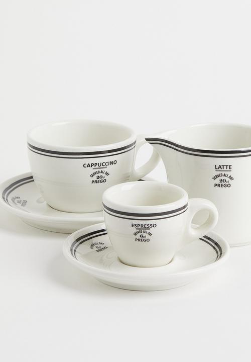 H&M - Espresso cup and saucer - white/black