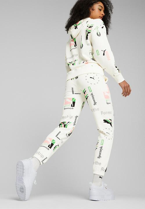 PUMA - Classics brand love aop sweatpants tr - warm white