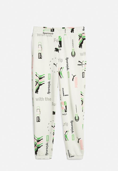 PUMA - Classics brand love aop sweatpants tr - warm white