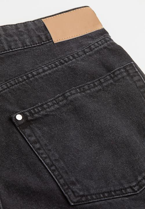 H&M - High waist denim shorts - black
