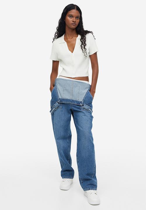 H&M - Collared rib-knit top - white