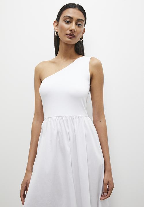 Superbalist - Asym combo midi dress - white