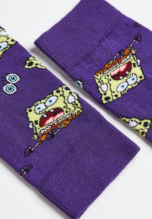 H&M - Motif-detail socks - purple/spongebob