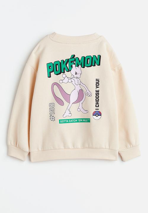 H&M - Oversized printed sweatshirt - light beige/pokémon