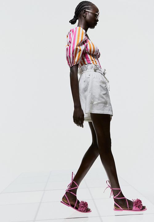 H&M - Paper bag shorts - white