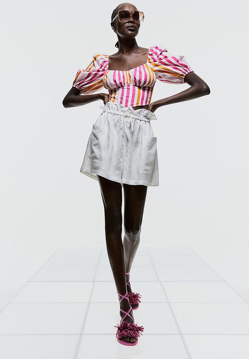 H&M - Paper bag shorts - white