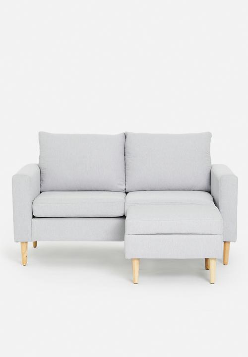 Sixth Floor - Ashton 2 seater sofa with ottoman - grey