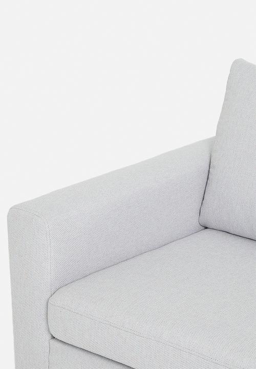 Sixth Floor - Ashton 2 seater sofa with ottoman - grey