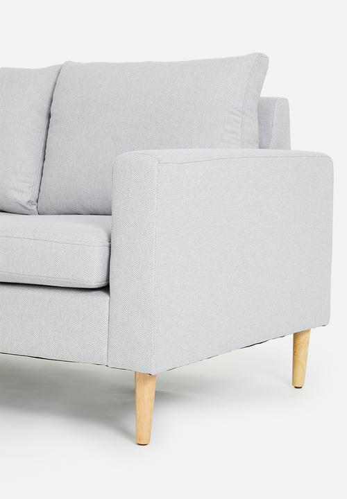 Sixth Floor - Ashton 2 seater sofa with ottoman - grey