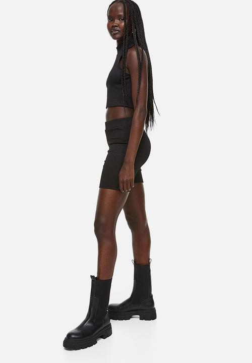 H&M - Ribbed cycling shorts - black
