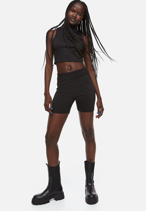 H&M - Ribbed cycling shorts - black