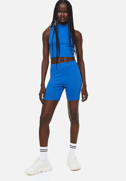 H&M - Ribbed cycling shorts - bright blue 