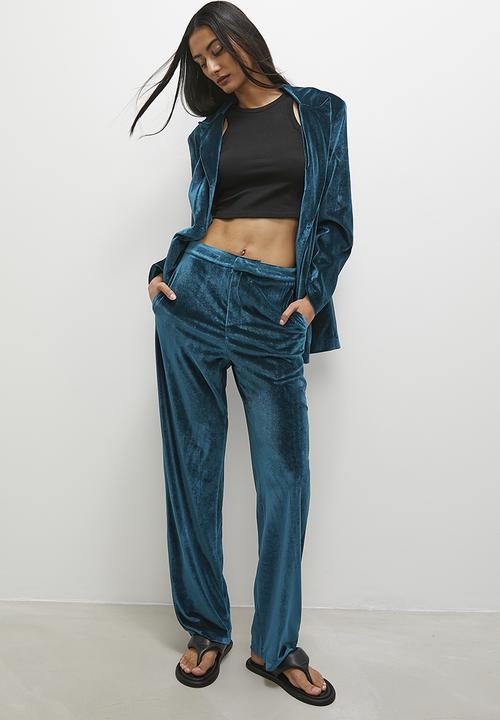Superbalist - Velour co-ord straight leg - teal