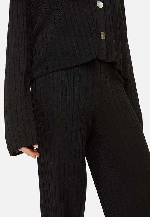 H&M - Rib-knit trousers - black