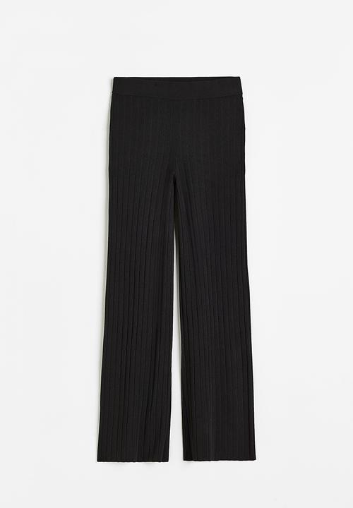 H&M - Rib-knit trousers - black
