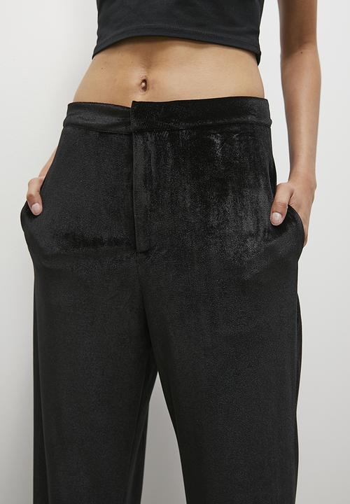 Superbalist - Velour co-ord straight leg - black