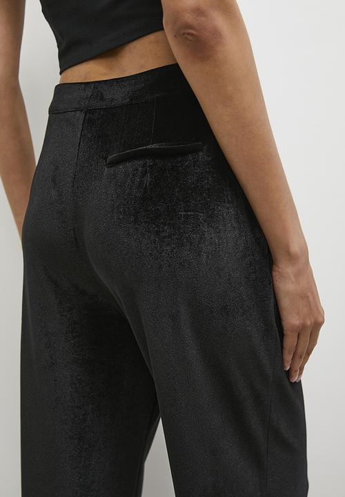 Superbalist - Velour co-ord straight leg - black