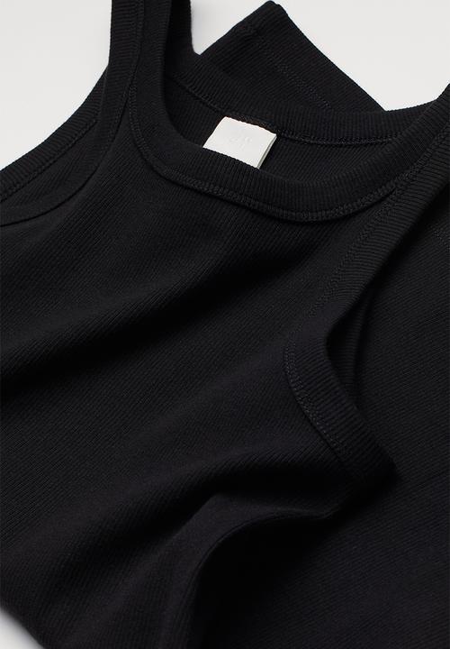 H&M - Ribbed vest top - black