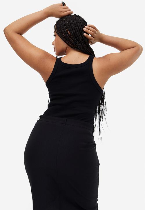 H&M - Ribbed vest top - black