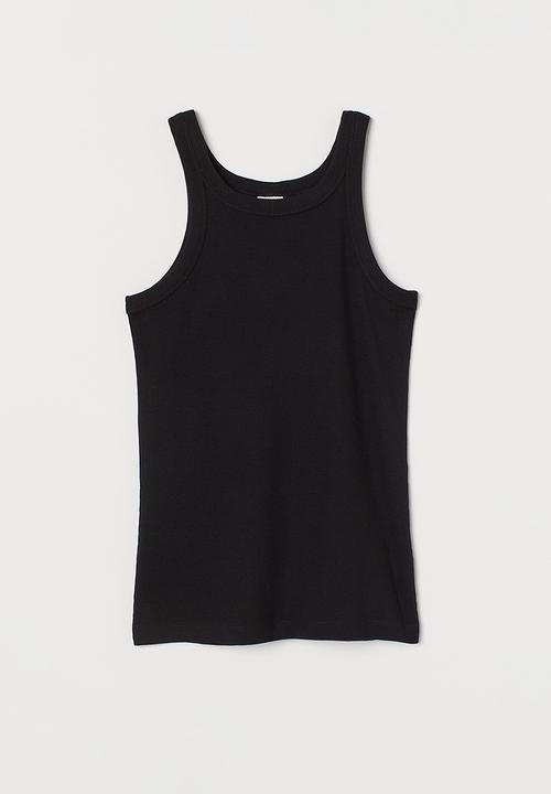 H&M - Ribbed vest top - black