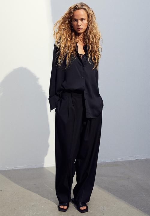 H&M - Pointed-collar shirt - black