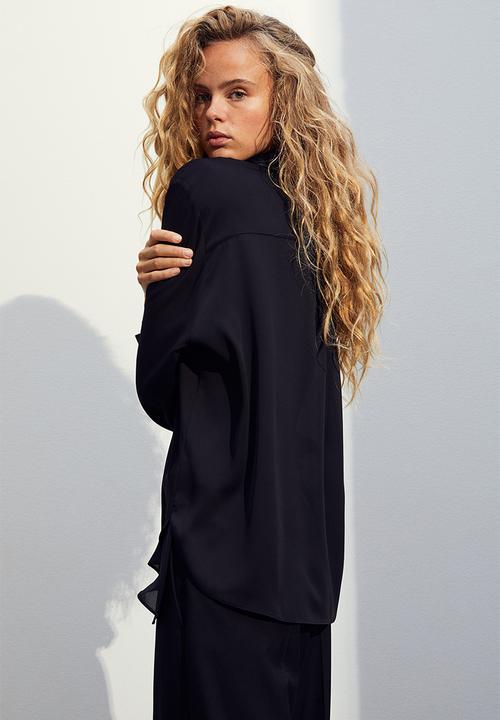 H&M - Pointed-collar shirt - black