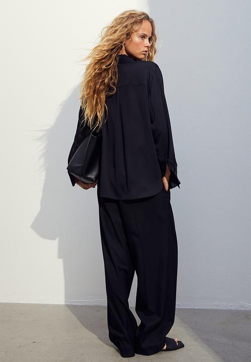 H&M - Pointed-collar shirt - black