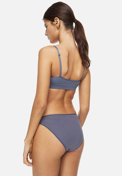 H&M - 3-pack cotton bikini briefs - light blue/white/dark blue