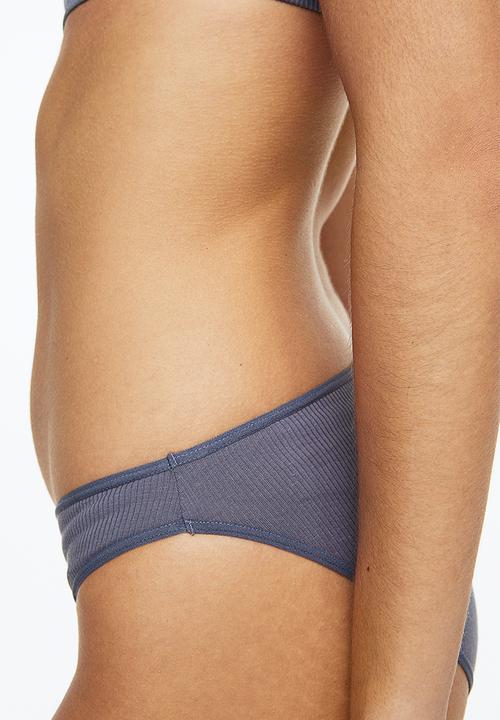 H&M - 3-pack cotton bikini briefs - light blue/white/dark blue