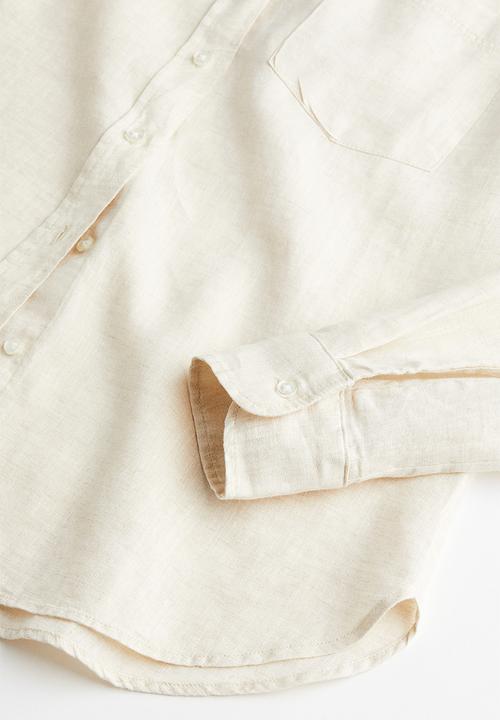 H&M - Linen shirt - light beige marl 