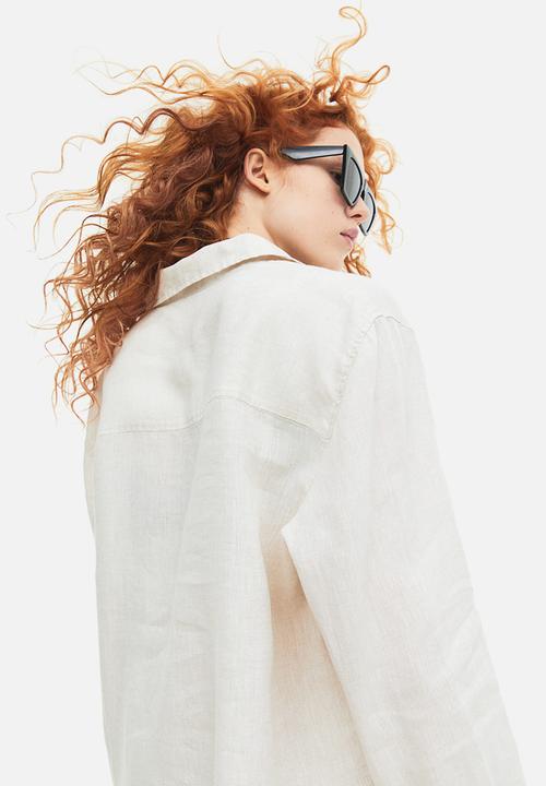H&M - Linen shirt - light beige marl 