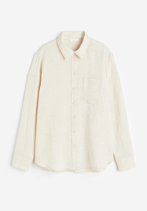 H&M - Linen shirt - light beige marl 