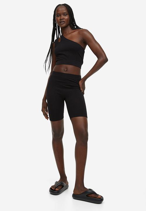 H&M - Seamless ribbed biker shorts - black