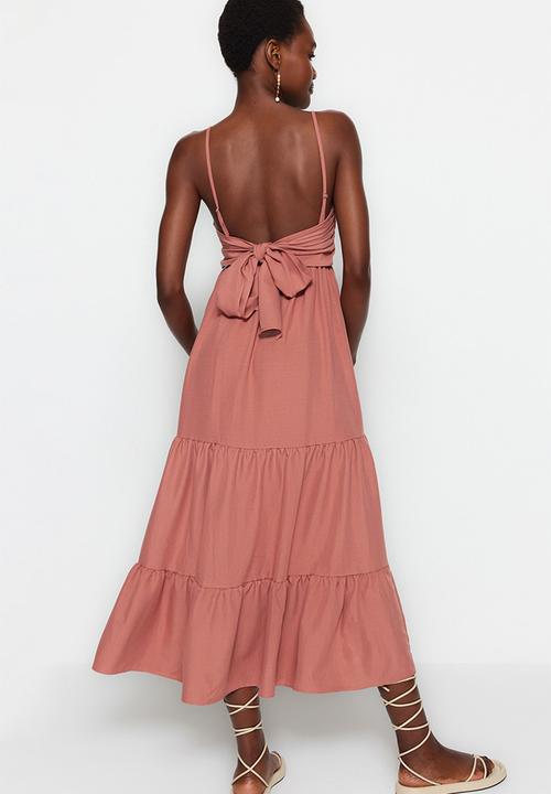 Trendyol - Strappy tiered dress - rose