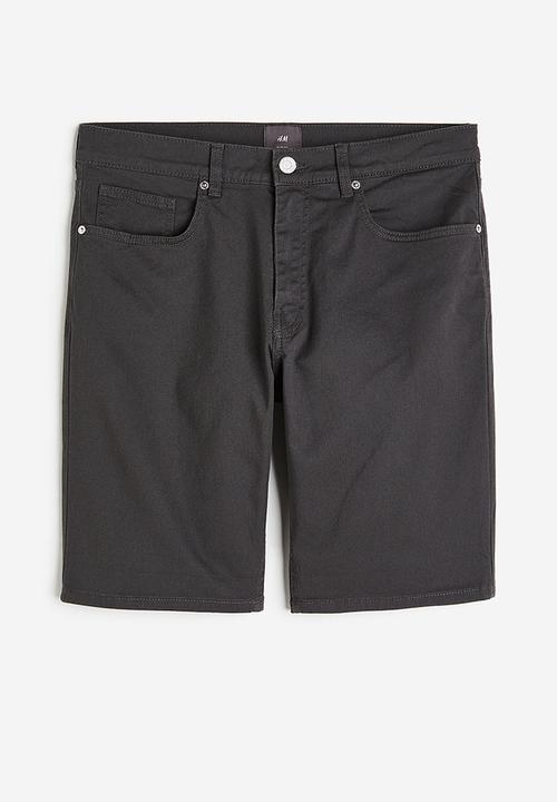 H&M - Slim fit cotton twill shorts - dark grey