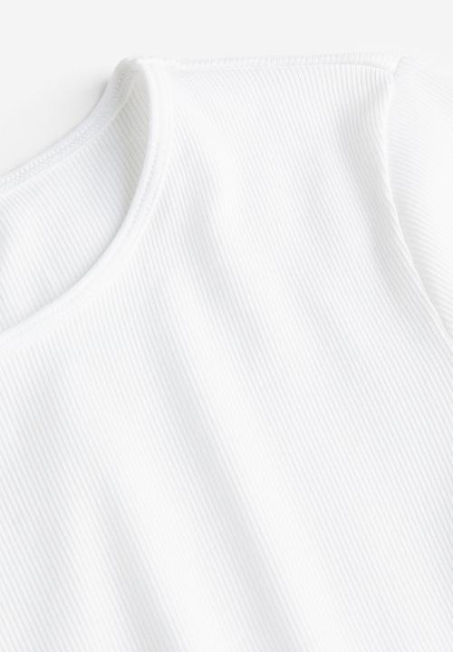 H&M - Ribbed T-shirt - white