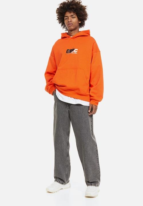 Oversized fit hoodie - orange/disc technologies - 1113156006
