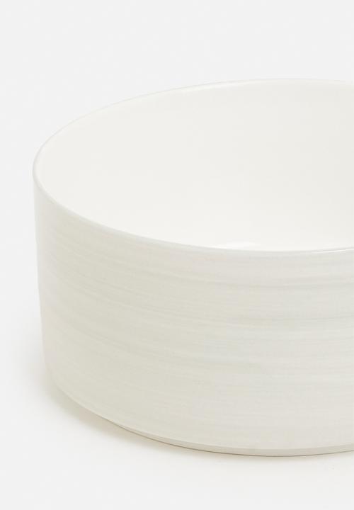 Sixth Floor - Ceramic pet bowl with wooden stand - light haze